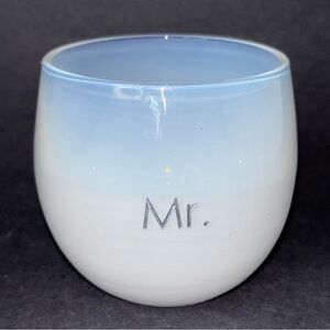 Glassybaby Glassy Baby Drinking Glass Fizz Drinker White Opaque Etched Mr.